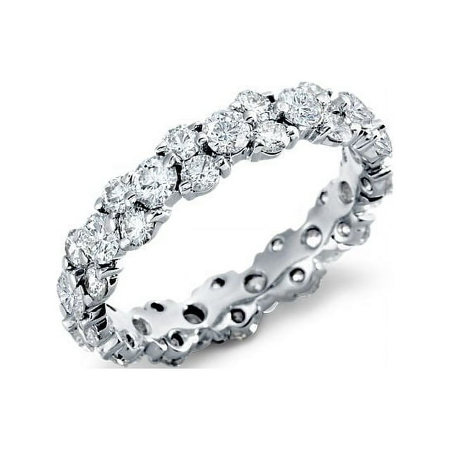1.00 Ct Brillant Rond Coupe Naturelle Diamond Ronde Bague d'Éternité d'Engagement pour Son Solide 950 Taille de Platine 5.5
