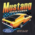 thumbnail image 6 of Wild Bobby Ford Yellow Mustang Horsepower Cars and Trucks Men Premium Tri Blend Tee, True Black, Large, 6 of 6