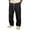 AJ10-Black, variant on Pants For Men Relaxed Fit Casual Trendy Elastic Waist Drawstring Trousers With Pockets Straight Leg Slacks Dark Gray L