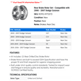 thumbnail image 2 of Rear Brake Rotor Set - Compatible with 2000 - 2007 Dodge Caravan 2001 2002 2003 2004 2005 2006, 2 of 2