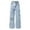 a#94Blue282, variant on CAIVO Distressed Snowflake Wash Wide Leg Jeans For Teen Girls Comfortable Stretch Denim Trousers With Ripped Details And Flared Fit Stylish Pants