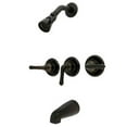 thumbnail image 1 of Kingston Brass KB235 Three Handle Tub & Shower Faucet, 1 of 2