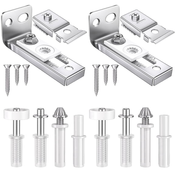 Bifold Door Hardware Repair Kit, 2 Pack Bifold Closet Door Hardware Kit Include Top & Bottom Bracket, 3/8" Pivot, 7/8" Guides Wheel