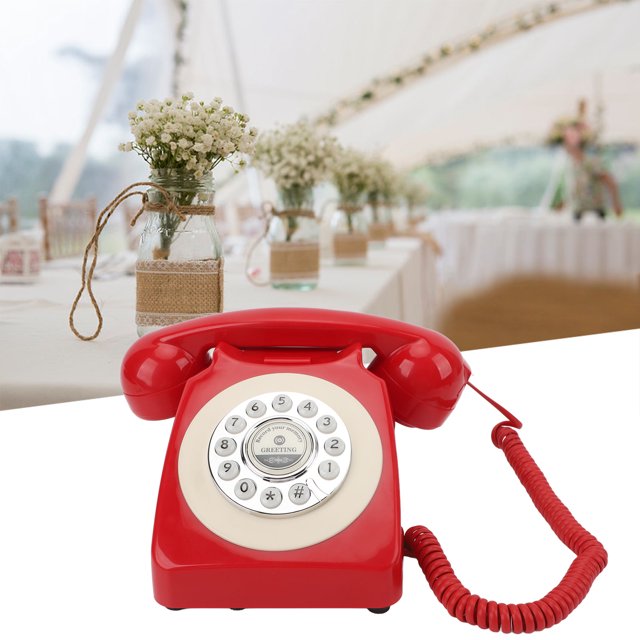 Saluaqui Audio Guest Book Wedding Phone, Clear Sound Convenient Use Audio Message Recording Telephone, Retro Phone Audio GuestBook for Wedding Event Birthday Party