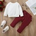 thumbnail image 4 of 6 Months Infant Baby Girls Outfits 6-9 Months Infant Baby Girls Long Sleeve Heart Print Top Ruffle Pants 2PCS Fall Winter Clothes White, 4 of 8