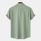 thumbnail image 5 of Camisetas Elvqul para Hombre Verde Economicas Algodón Manga Corta sin Estampado con Solapa Abotonada, 5 of 9