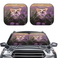 thumbnail image 2 of Balery 2 Piece Dog in Lavender Flowers Car Windshield Sun Shade|Foldable Front Windshield Shade for Car Front Window for Most Sedans SUV Truck-Medium, 2 of 7