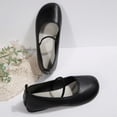 thumbnail image 5 of OKBOP Women's Faux Leather Ballet Flats, Round Toe Sleek Design, 5 of 5