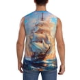thumbnail image 4 of Fuzoiu Sailing Ship Ocean Sunset Print Men's Sleeveless T-shirt,Sleeveless Tee Shirts,Quick-Dry Athletic Tank Top for Gym, Running, Sports & Outdoor Activities-Large, 4 of 7