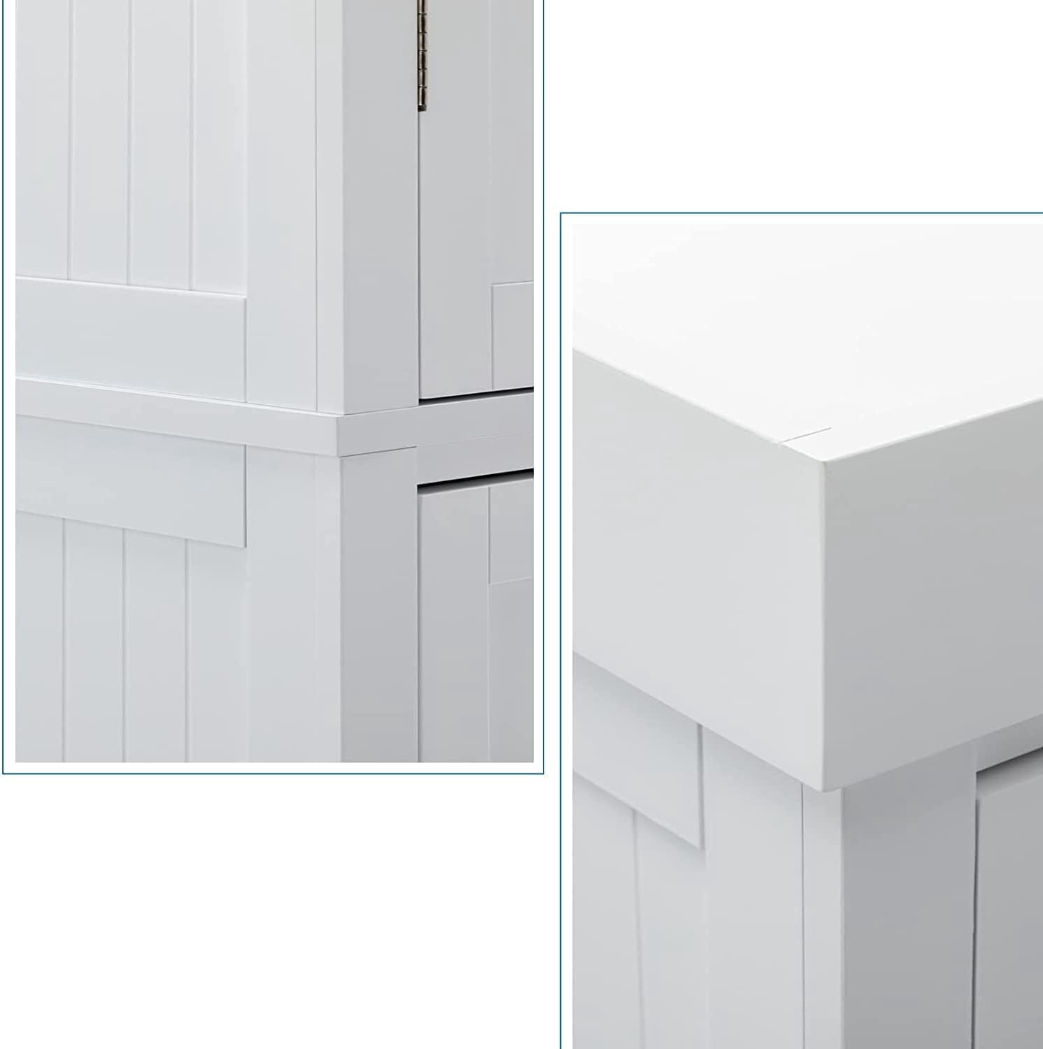 PWFE Kitchen Pantry Storage Cabinet, 72" Traditional Kitchen Pantry Cabinet, 6-Tier Freestanding Buffet Cupboards for Kitchen Storage(White)