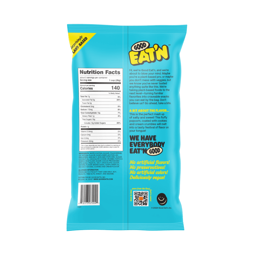 Good Eat'n Cookies N Creme Drizzled Popcorn 5oz - 9 Bags