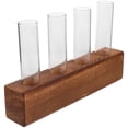 thumbnail image 3 of Shisuyan 1 Set Hydroponics Flower Tube with Wood Stand Glass Planter Plant Terrarium Flower Tube with Wood Rack, 3 of 9