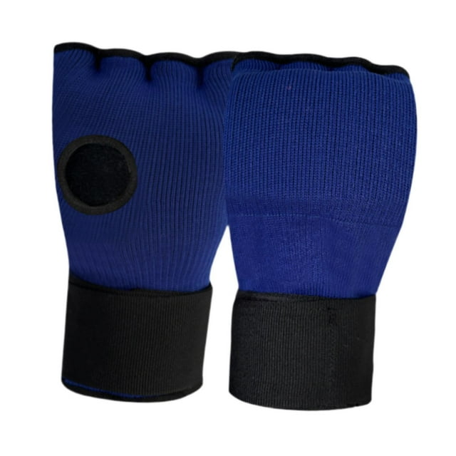 jinwen Boxing Hand Wraps Inner Gloves Half Finger Gloves for Sparring MMA Muay Thai Blue