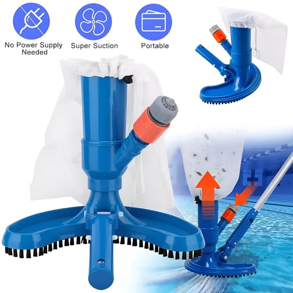 HIBIBUD Portable Pool Vacuum,Jet Underwater Cleaner with Fine Mesh Bag,Handheld Jet Pool Vacuum for Above Ground Pool,Underwater Spa Pool Vacuum Cleaner Attach to Garden Hose