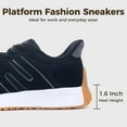 thumbnail image 5 of AOV Wide Toe Box Arch Support Womens Walking Shoes Platform Fashion Tennis Sneakers Plantar Fasciitis Orthotic Slip on Casual Athletic Sneakers Black Size 10, 5 of 6