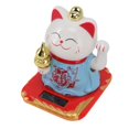 thumbnail image 3 of Lucky Cat Ornament, Bright Colors Cat Sculpture Light Induction Solar Light Receiving Panel  For Office Blue, 3 of 8