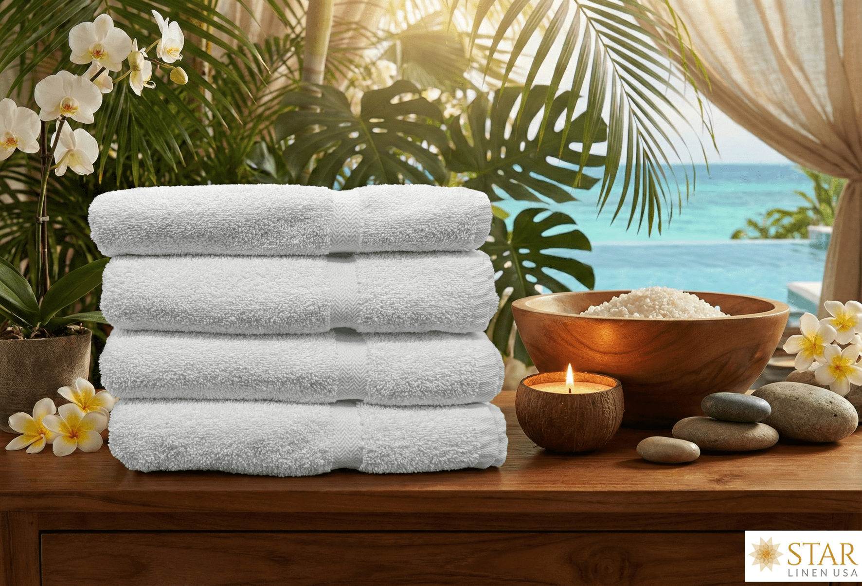 27" x 54" White Bath Towels 100% Cotton Hotel Value Towels (2)