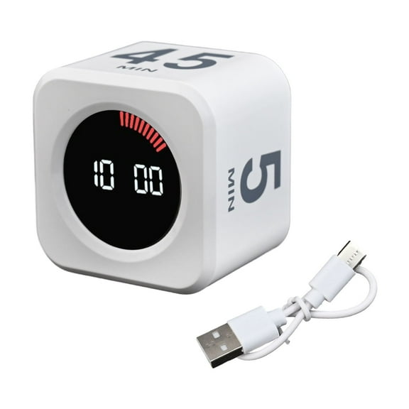 LED Visual Timer Gravity Sensor Flip Time Management Countdown Timer 60 Minutes for Reading Cooking Training Teaching