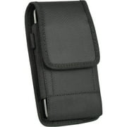 Luxmo Vertical Nylon Belt Holster Phone Carrying Pouch Compatible with Samsung Galaxy S22 Case - Black