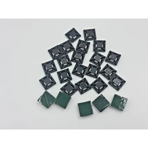 25Pcs Cable Zip Tie Wrap Adhesive Mounting Base Hs100 Small Black 1/2 X 1/2