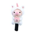 thumbnail image 4 of Vsenkes Golf Wood Head Cover Club Head Cover Cute Pork Transport Protection Plush Golfer White for Driver, 4 of 9