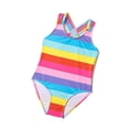 thumbnail image 3 of Kids Girls Bathing Suit Swimsuit Cute Toddler Rainbow Stripes for Children Swimming Swimwear, 3 of 8