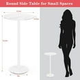 thumbnail image 4 of White Round Side Table Small End Table Set of 2 Modern Accent Table Pedestal Drink Table with Marble Base for Small Spaces Living Room Bedroom Outdoor, 4 of 7
