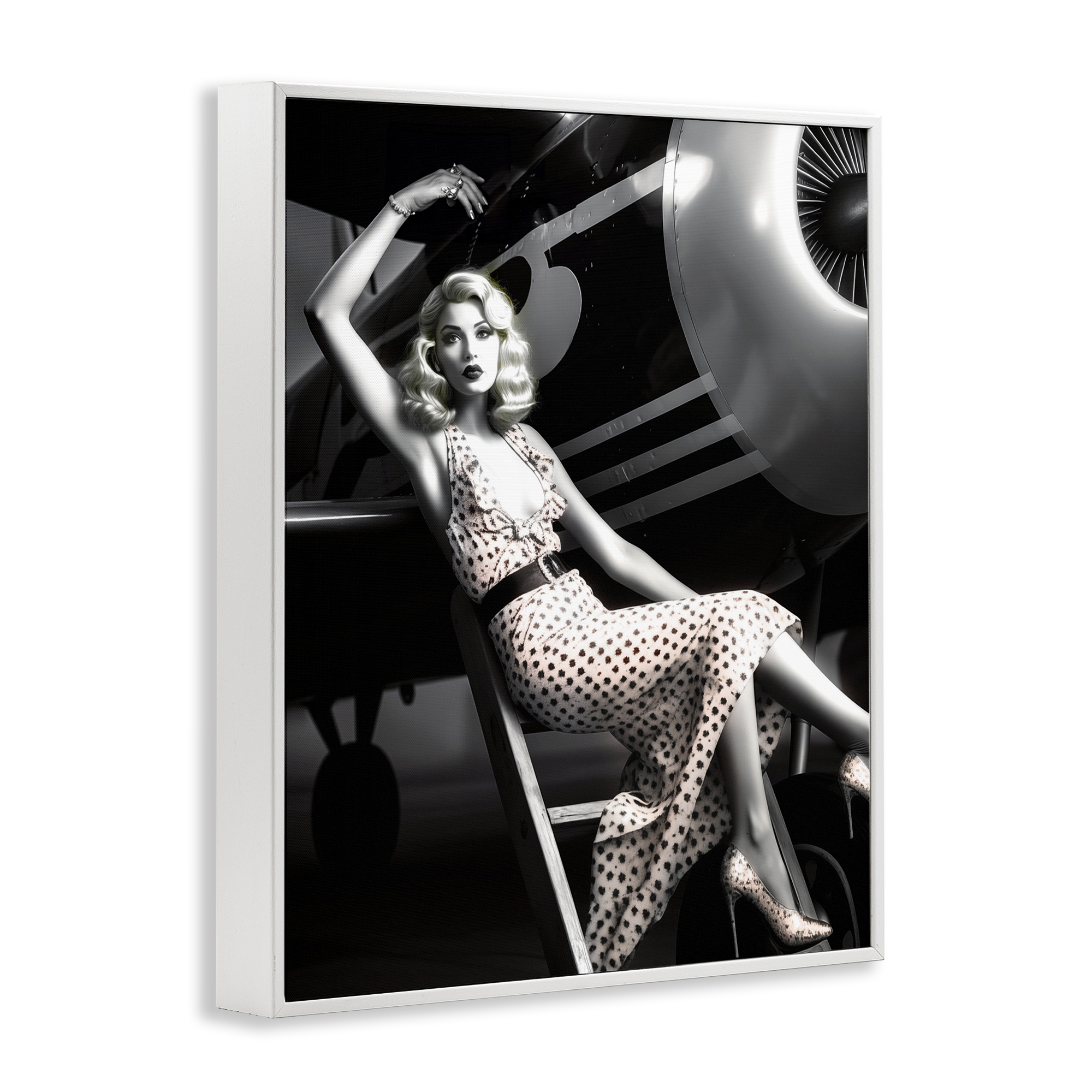 Stupell Industries Vintage Fashion Woman Novelty Painting White Framed Art Print Wall Art, 11 x 14