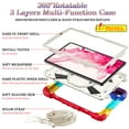 thumbnail image 4 of Kids 3-layer Design Case for Samsung Galaxy Tab S8 2022, with Pencil Holder 360 Rotating Kickstand Hand-strap/ Shoulder Strap Heavy Duty Protective Tablet Cover for Tab S7 2020 11 inch (Rainbow Red), 4 of 7