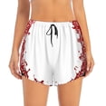 thumbnail image 4 of Lsque Winter Christmas Snowflake Printed Women's Running Shorts with Liner Pockets,Elastic Quick Dry Workout Athletic Gym Yoga Shorts,Womens High Waist Shorts-Large, 4 of 9