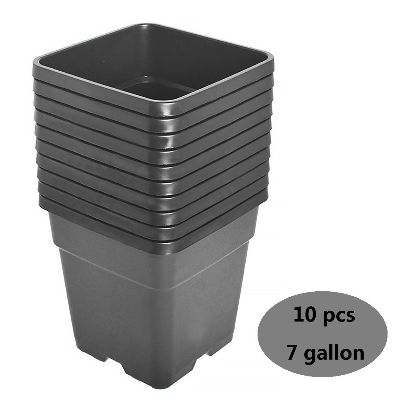 Details about   5/10PCS Re-usable Square Nursery Pot 10 Gallon Plastic Grow Pots Plant 5/10Pack 