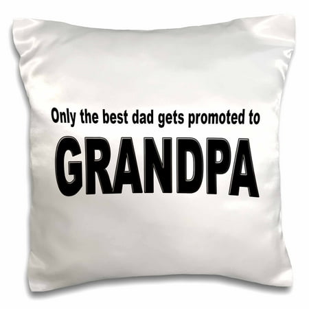 3dRose Only the best dad gets promoted to grandpa, Pillow Case, 16 by