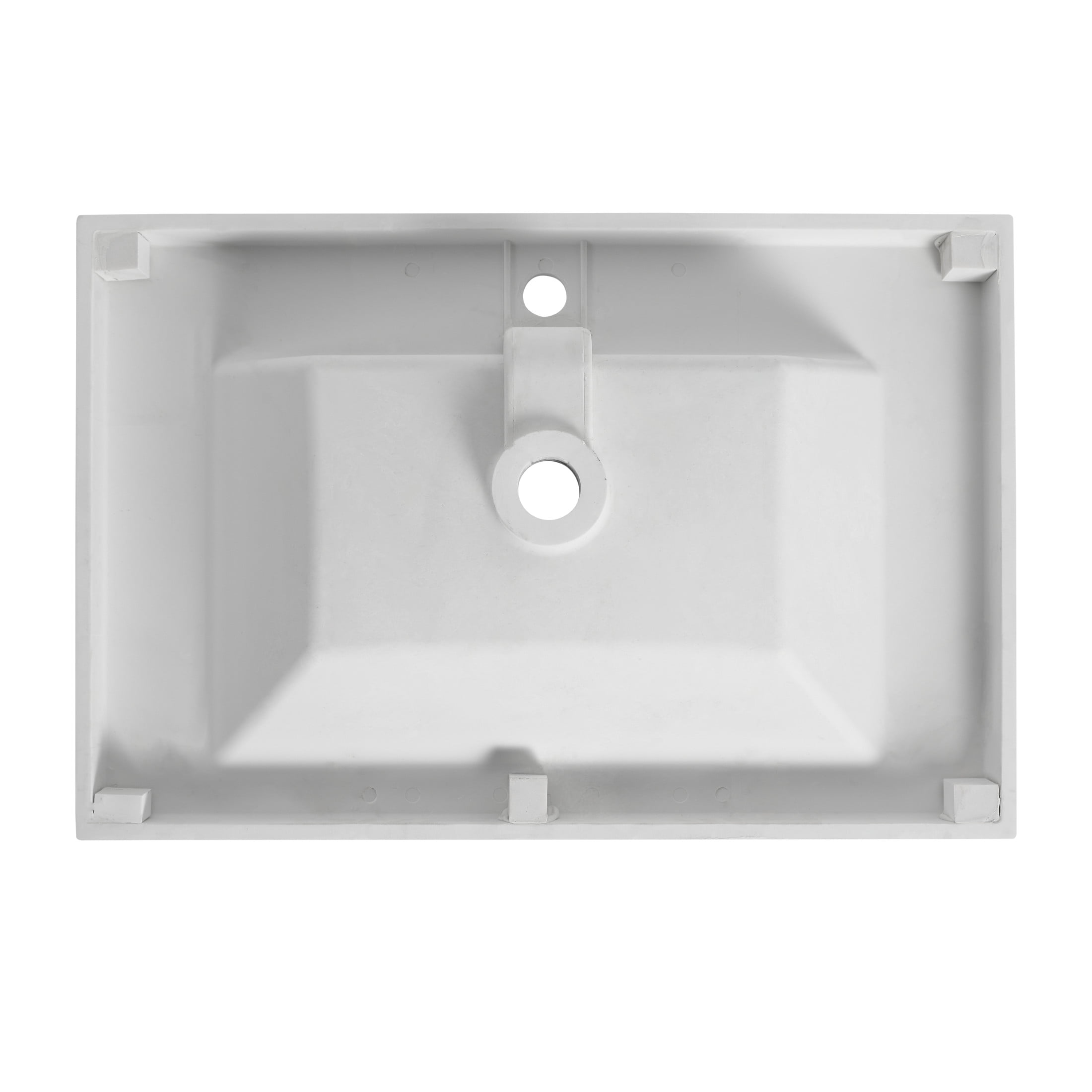 Noble House 30" Resin Bathroom Vanity Top Sink, Modern Integrated Basin, Easy-Clean, Scratch-Resistant, Glossy White
