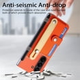 thumbnail image 4 of for Samsung Galaxy Z Fold 7 Wallet Case with Pen Holder & Stand, Built-in Screen Protector Wrist Strap Card Holder Back Cover Hard PC Shockproof Finger Grip Case for Men Women Girls, Orange, 4 of 9