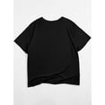 thumbnail image 2 of Camiseta con estampado gráfico "Lovely" de perlas y lazo. Camiseta de manga corta con cuello redondo, elegante y cómoda para adolescentes, ideal para primavera y verano. Ropa para el día a día. Para, 2 of 4
