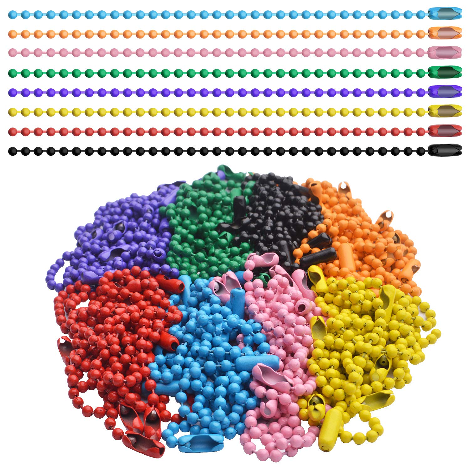 Ball Bead Chains,80pcs 2.4mm Diameter 120mm Long Metal Ball Bead Chains