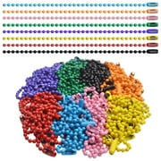 Ball Bead Chains,80pcs 2.4mm Diameter 120mm Long Metal Ball Bead Chains Small Ball Bead Chains Metal Pull Chain Extension with Matching Connectors Jewelry Accessories for Keychains Tags,8 Colors