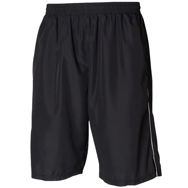 Tombo Teamsport - Pantalones cortos largos de deporte Multiusos Modelo All Purpose hombre caballero - Gym/Baloncesto/Verano (Blanco/Negro)