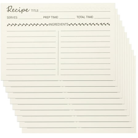Kitchen Recipe Card Kraft Paper Household Decor Decorative Dietary Cards Daily 10 Pcs
