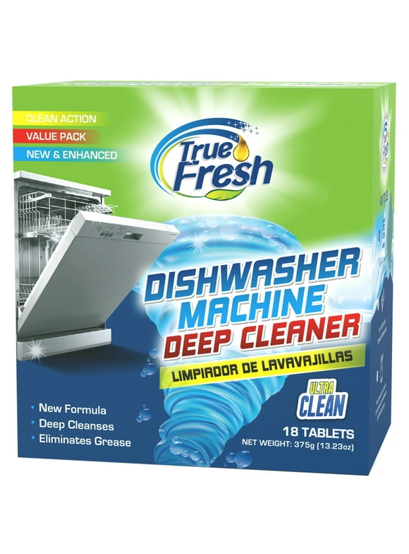 True Fresh Dishwasher Cleaner Tablets 18 Pack - Deep Clean Dishwasher Cleaning Tablets to Remove Limescale and Buildups - Descaler Dishwasher Tabs