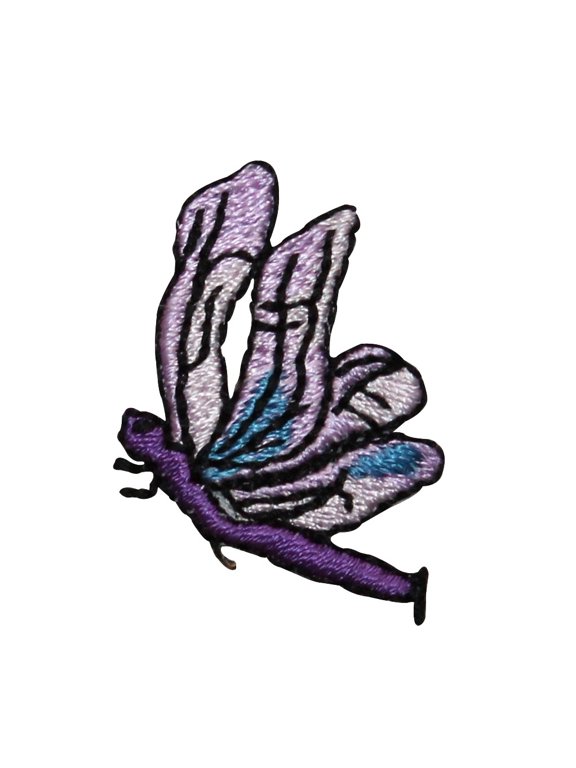 ID 0474A Lot of 2 Lacewing Dragonfly Patch Garden Fairy Bug Embroidered Iron On Applique