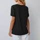 thumbnail image 4 of Ropa de trabajo para mujer,Blusa informal holgada para mujer, cuello redondo, manga corta, patchwork de encaje de poliéster, color liso para uso diario, sopatenor, 4 of 7