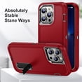 thumbnail image 2 of for iPhone 14 Pro Max Case, iPhone 14 Pro Max Phone Case with Built in Kickstand, Shockproof/Dustproof/Drop Proof Heavy Duty Military-Grade Rugged Protective Cover for iPhone 14 Pro Max,Red, 2 of 8