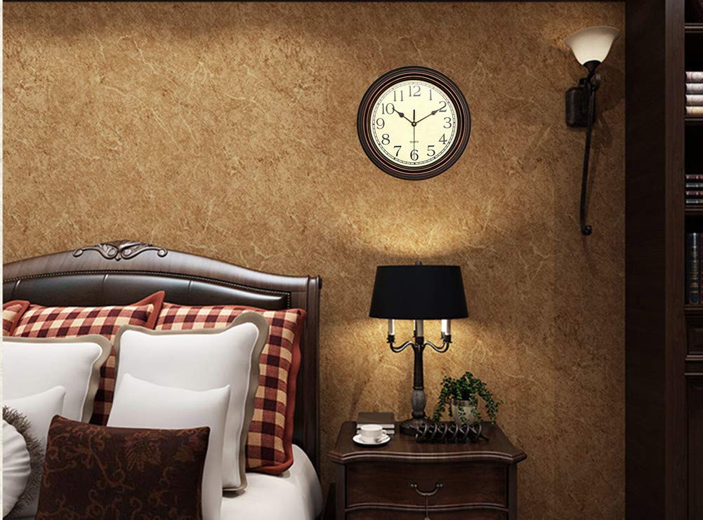 Foxtop 12 Inch Retro Silent Wall Clock, Bronze photo 6