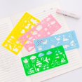thumbnail image 3 of 4pcs/pack, Creative Multifunctional Patterned Ruler Set, Cute Art Drawing Rulers, Student Stationery, Teacher's Auxiliary Aids, 3 of 5