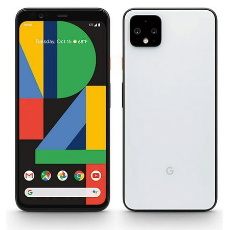 Restored Google Pixel 4 G020I - 64GB - Clearly White - Fully Unlocked - Android Smartphone - (LCD Burn/Shadow) (Refurbished)