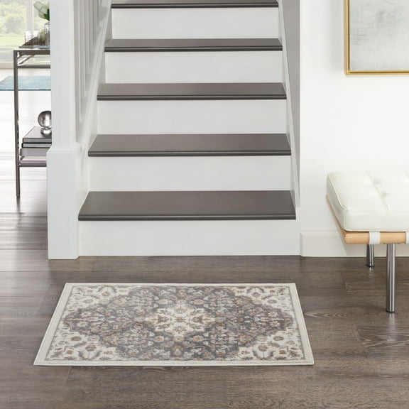 Nourison Elation Traditional French Country Ivory Grey Area Rug