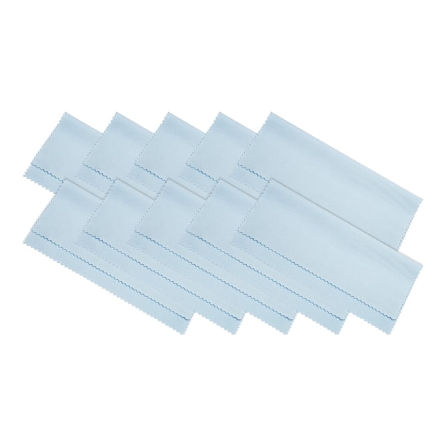 Unique Bargains Microfiber Cleaning Cloth 6' x 6' Soft for Camera Lens, Blue 10 Pack