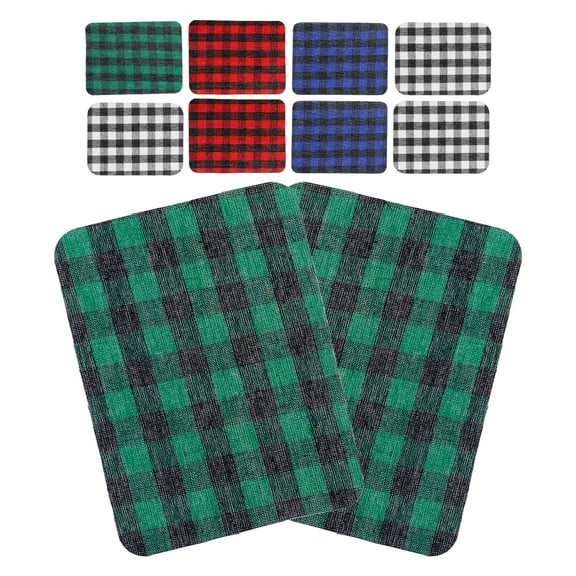 LEORX 12Pcs Self Adhesive Plaid Patches for Clothing Durable Repair