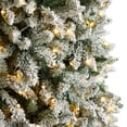thumbnail image 5 of Nearly Natural Warm White Prelit LED Slim Flocked Fir Artificial Christmas Tree, 10', 5 of 11